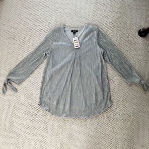 Alfani PS Petite Small ￼Silver 2-Layer Top New City Silver NWT